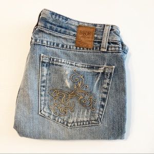 BKE Denim Embroidered Boot/Flare Jeans
